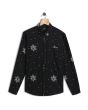 BLACK TONAL FLORAL PRINT SHIRT