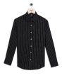 Black & White Printed Stripe Slim Fit Casual Shirt