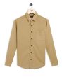 Khaki Dobby Slim Fit Casual Shirt