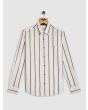White & Yellow Graphic Stripe Shirt