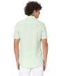 Light Green Cotton Linen Slim Fit Casual Shirt