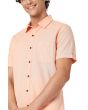Peach Cotton Linen Slim Fit Casual Shirt