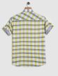Yellow & Blue Large Check Slim Fit Casual Shirt