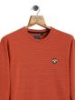 Rust Solid Textured Jersey T-Shirt