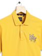 MUSTARD  SLIM FIT BADGED PIQUE   POLO