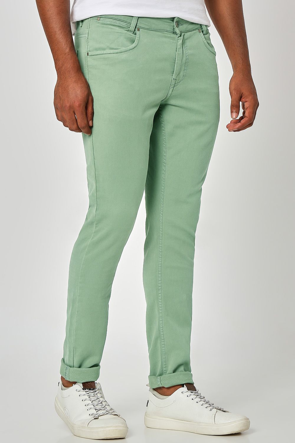 Light Olive Skinny Fit Superstretch Coloured Jeans Trouser