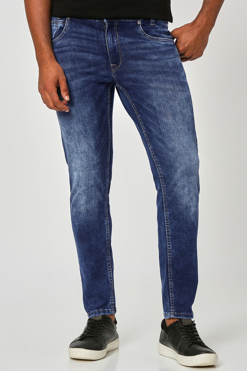 Mid Blue Ankle Length Originals Stretch Jeans