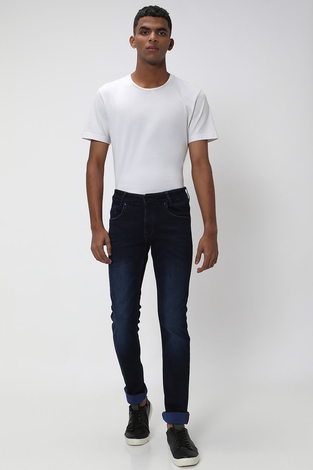 Deep Indigo Blue Super Slim Fit Denim Deluxe Stretch Jeans