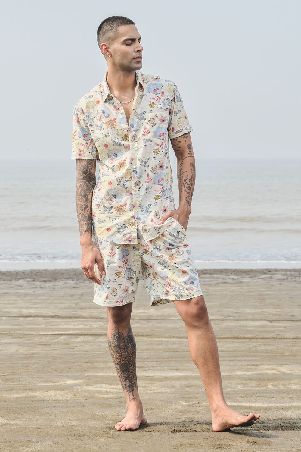 Buy Off White Athleisure Shorts Online at Muftijeans