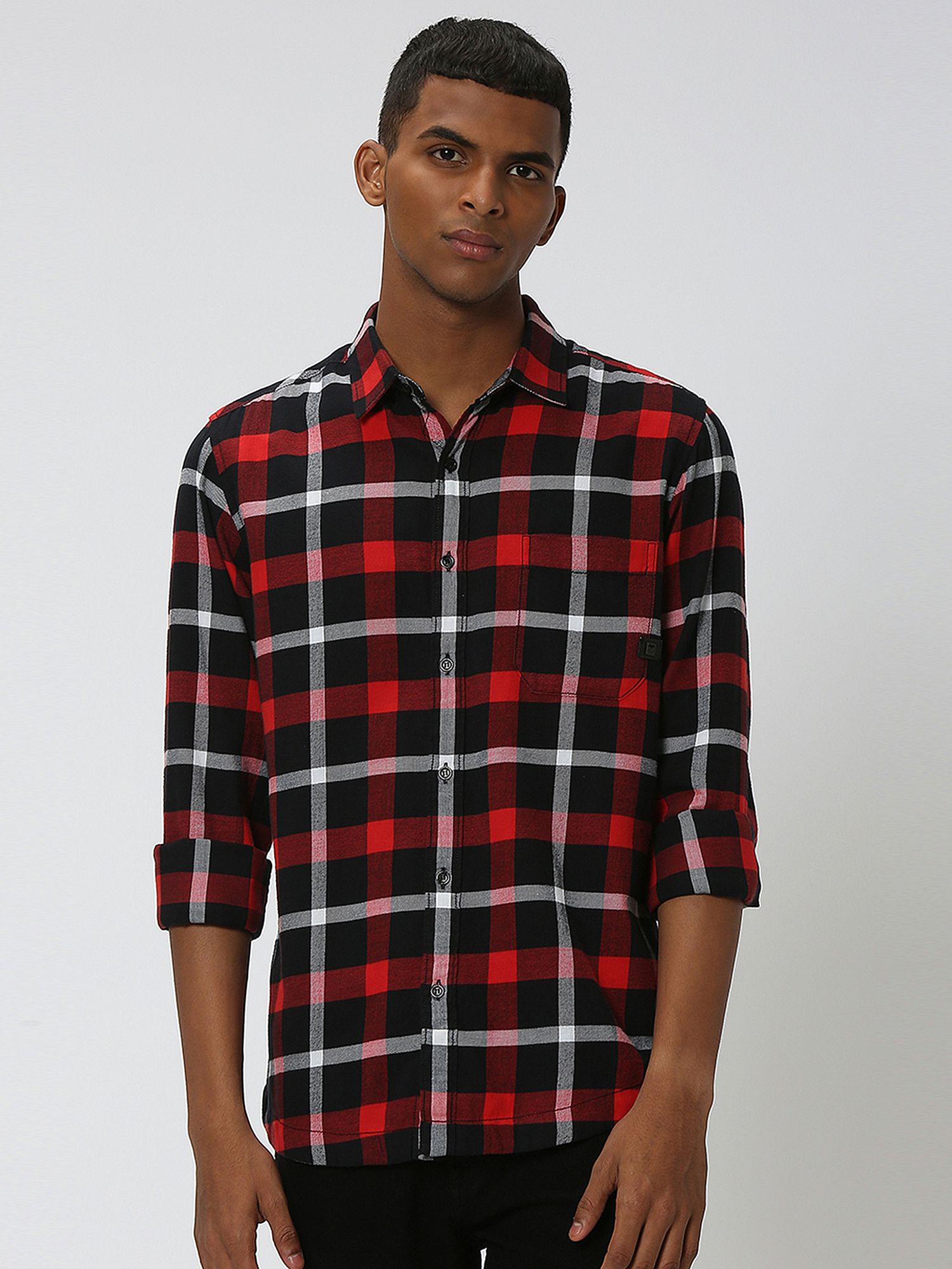 Checkered shirt red and black clearance
