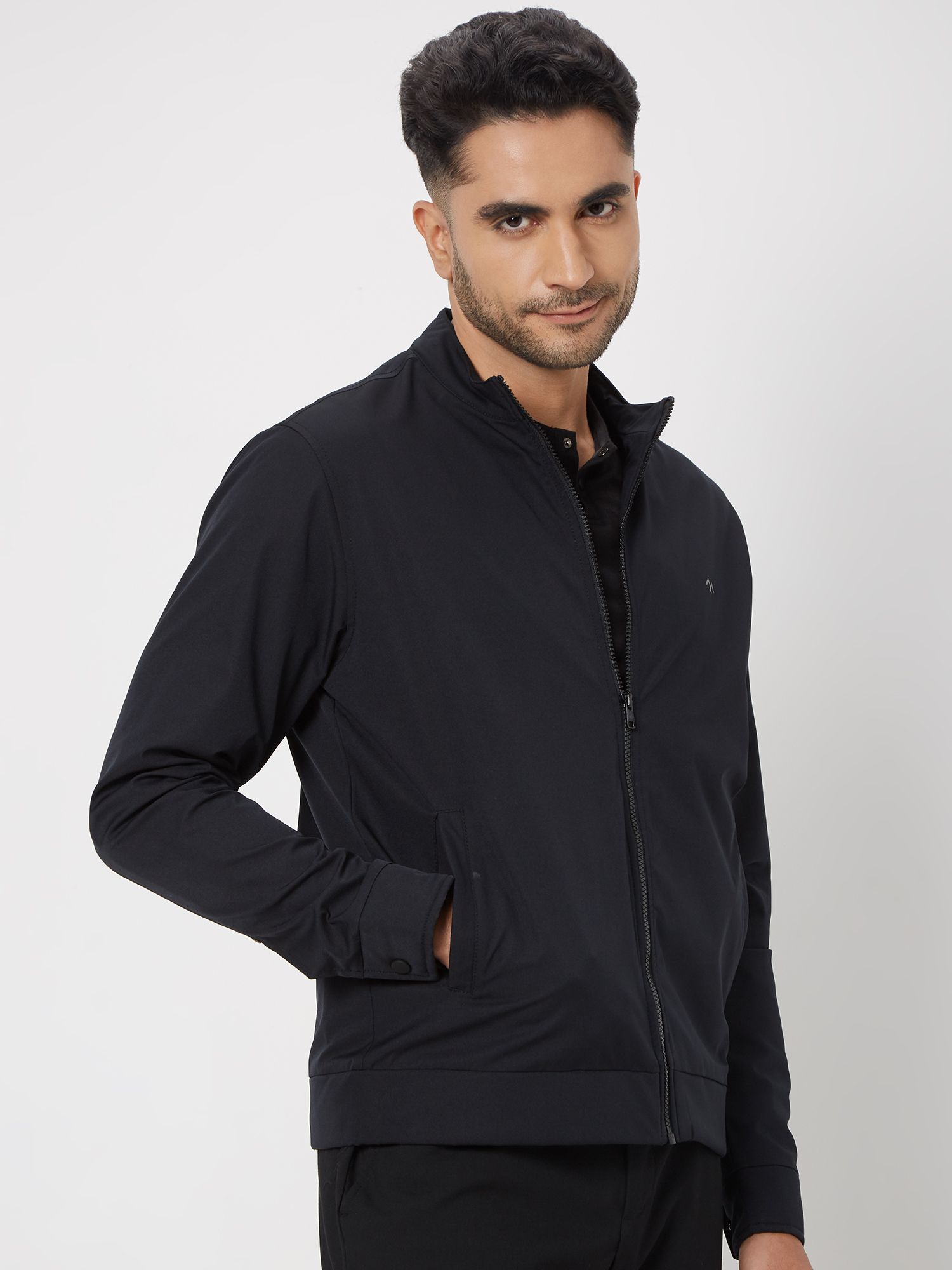 Buy Black Biker Slim Fit Jacket Online at Muftijeans