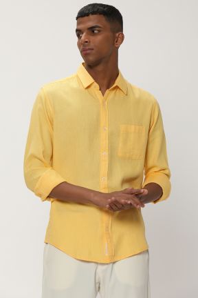 Yellow & Plain Dobby Shirt
